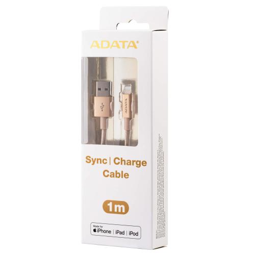 Cablu de date ADATA, USB-A - Lightning, 1m, Golden