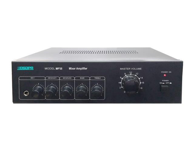 Amplificator cu mixer DSPPA MP35, 35W, 100V, intrare 3xMIC/2xAUX, 4-16 Ohmi