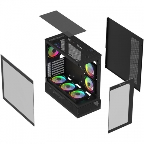 Carcasa AQIRYS Antlia Black ARGB, Fara sursa