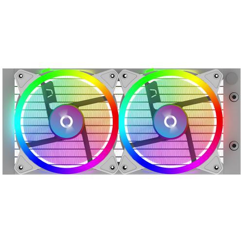 Cooler procesor AQIRYS Aquarius 240 AiO White, 2x 120mm