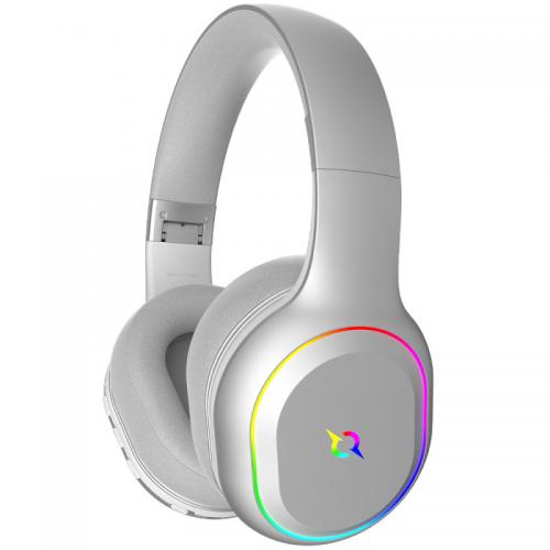 Casti cu microfon AQIRYS Lyra, USB Wireless/Bluetooth/3.5mm jack, White