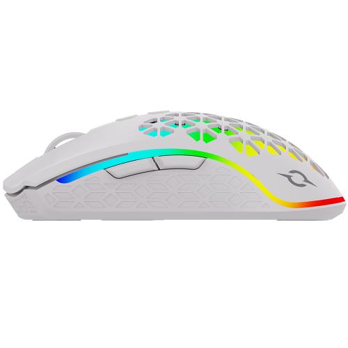 Mouse Optic AQIRYS Polaris RGB, USB Wireless, White