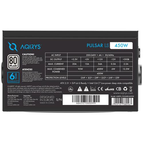 Sursa AQIRYS Pulsar LS, 450W
