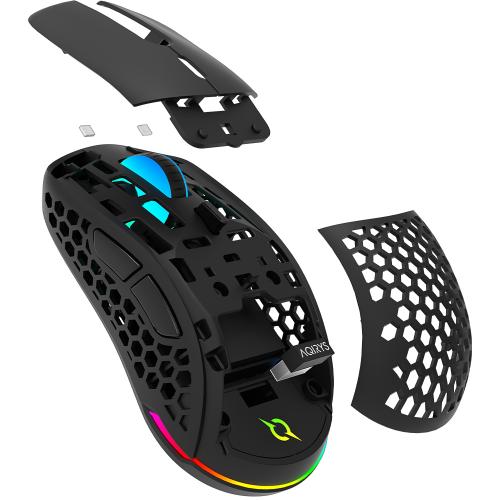 Mouse Optic AQIRYS TGA RGB, USB Wireless, Black
