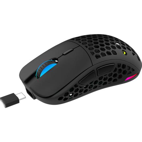 Mouse Optic AQIRYS TGA RGB, USB Wireless, Black