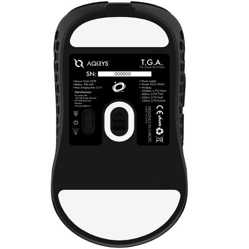 Mouse Optic AQIRYS TGA RGB, USB Wireless, Black