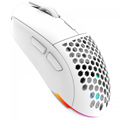 Mouse Optic AQIRYS T.G.A. Alpha, USB/Wireless, White