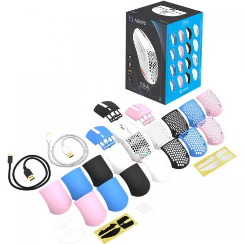 Mouse Optic AQIRYS T.G.A. Alpha, USB/Wireless, White