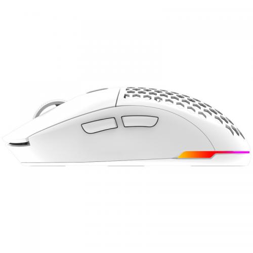 Mouse Optic AQIRYS T.G.A. Alpha, USB/Wireless, White