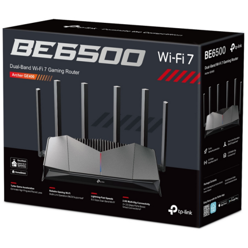 ROUTER TP-LINK wireless, BE6500 Dual-Band Wi-Fi 7 Gaming Router de pana la 6500 Mbps ,12.5 Gbps RJ45 WAN, 1x2.5 Gbps LAN, 31 Gbps LAN, 1USB 3.0, WI-FI 7 