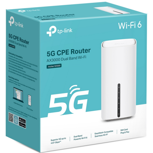 ROUTER TP-LINK, 5G AX3000 Dual Band, 1  Gigabit LAN/WAN, 2  Gigabit LAN, 1  Nano SIM, 2.4 / 5Ghz dual band,
