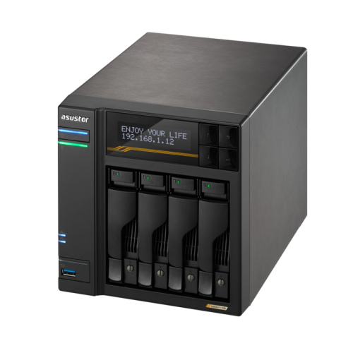 Asustor Lockerstor 4 Gen3 AS6804T 4 Bay NAS, Quad-Core 2.3GHz CPU, Dual USB 4 Ports, Dual 10GbE Ports, Dual 5GbE Ports, 16G ECC RAM DDR5, Four M.2 SSD Slots (Diskless)