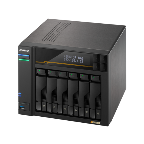 Asustor Lockerstor 6 Gen3 AS6806T 6 Bay NAS, Quad-Core 2.3GHz CPU, Dual USB 4 Ports, Dual 10GbE Ports, Dual 5GbE Ports, 16G ECC RAM DDR5, Four M.2 SSD Slots (Diskless)