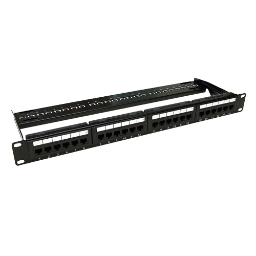 Patch Panel ASYTECH Networking ASY-PP-UTP6-24, 19inch, 1U, 24 porturi, Cat6, UTP, Black