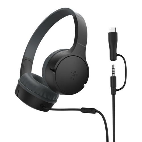 SOUNDFORM MINI WIRED ON-EAR/HEADPHONES - USB-C 3.5MM BLACK