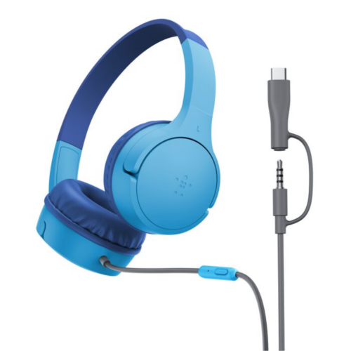 SOUNDFORM MINI WIRED ON-EAR/HEADPHONES - USB-C 3.5MM BLUE