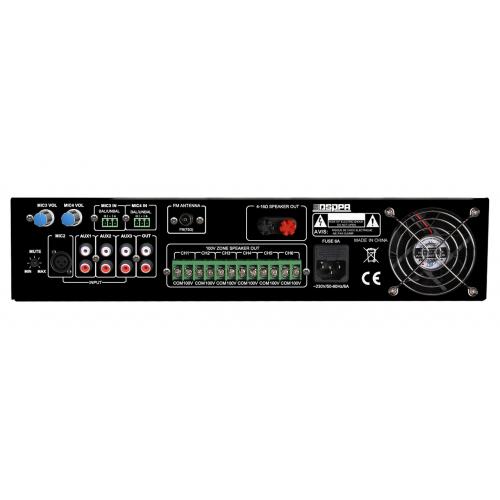 Amplificator cu mixer DSPPA MP1010U, 350W, 100V, 6 zone, USB/SD/Tuner, intrare 4xMIC/3xAUX, 4-16 Ohmi