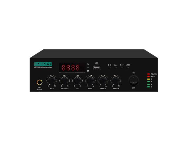 Amplificator cu mixer DSPPA MP120UB, 120W, Bluetooth/USB, intrare 2xMIC/2xAUX