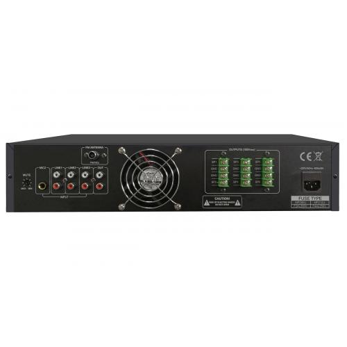 Amplificator cu mixer DSPPA MP7812, 60W, 100V, 6 zone, USB/FM/Tuner, intrare 2xMIC/3xAUX
