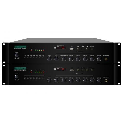 Amplificator cu mixer DSPPA MP7812, 60W, 100V, 6 zone, USB/FM/Tuner, intrare 2xMIC/3xAUX