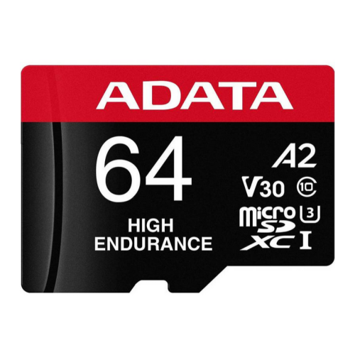 Memory Card microSDXC A-data High Endurance 64GB, Class 10, UHS-I U3, V30, A2 + Adaptor SD