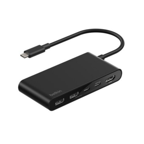 CONNECT 5-IN-1 USB-C HUB WITH/DUAL USB-C PORTS BLACK