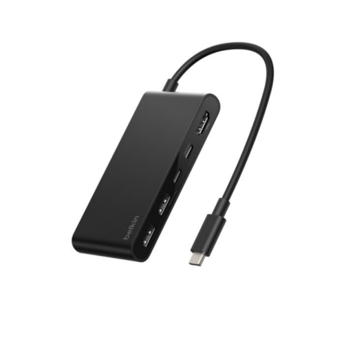 CONNECT 5-IN-1 USB-C HUB WITH/DUAL USB-C PORTS BLACK