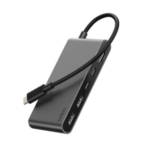 CONNECT 5-IN-1 USB-C HUB WITH/DUAL USB-C PORTS SILVER