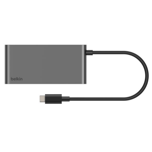CONNECT 5-IN-1 USB-C HUB WITH/DUAL USB-C PORTS SILVER