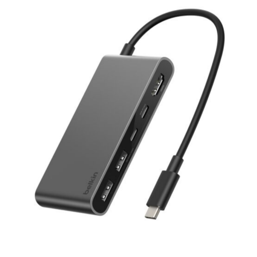 CONNECT 5-IN-1 USB-C HUB WITH/DUAL USB-C PORTS SILVER