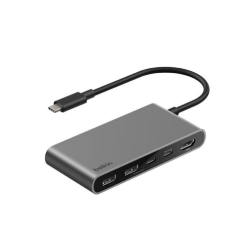 CONNECT 5-IN-1 USB-C HUB WITH/DUAL USB-C PORTS SILVER