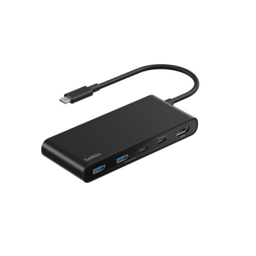 CONNECT 7-IN-1 USB-C HUB WITH/DUAL USB-C PORTS BLACK