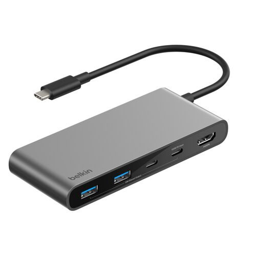 CONNECT 7-IN-1 USB-C HUB MIT/DUAL USB-C PORTS SILBER
