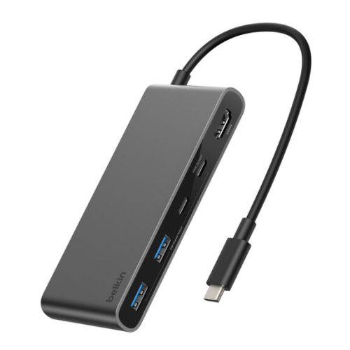 CONNECT 7-IN-1 USB-C HUB MIT/DUAL USB-C PORTS SILBER