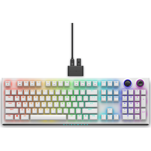 Tastatura Dell Alienware AW920K Tri-Mode, RGB LED, USB/USB Wireless/Bluetooth, Lunar Light