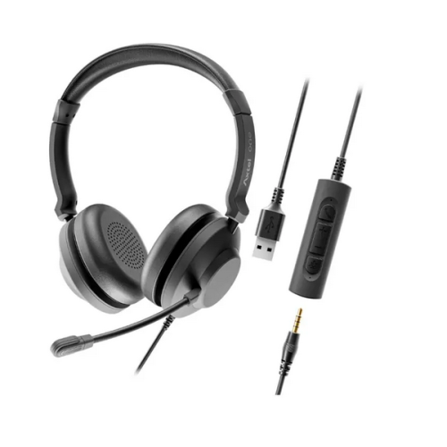 Casti cu microfon Axtel AXH-ONEUCD-35, USB/3.5mm jack, Black