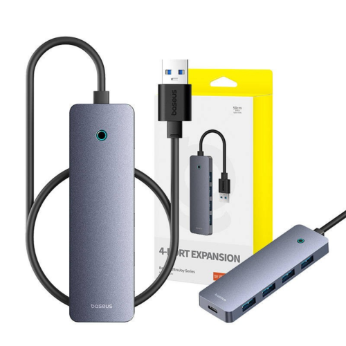 HUB portabil Baseus UltraJoy 4 in 1, 4 x USB 3.2 gen 1, Gray