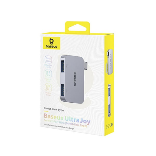Hub USB Baseus UltraJoy Series 2, 2 x USB-A, 1 x USB-C, Silver