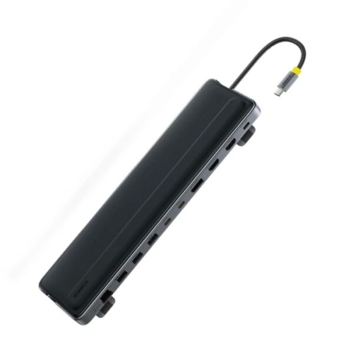 DOCKING Station Baseus EliteJoy EH3 Series 12-in-1, conectare PC USB-C,Type-C to 2xHDMI 4K@60Hz,1xDP4K@60Hz,2xUSB-C(10Gbps),2xUSB-A(5Gbps),1xUSB-A(480Mbps),SD/TF(3.0),RJ45(Gigabit),USB-C(PD), gri 