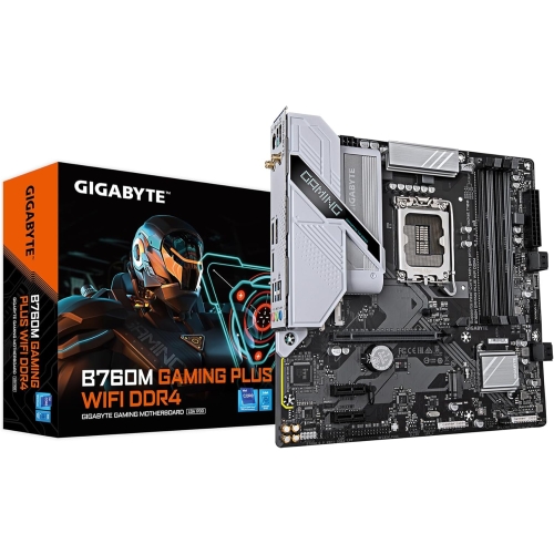 Placa de baza Gigabyte B760M GAMING PLUS WIFI DDR4, Intel B760, Socket 1700, mATX