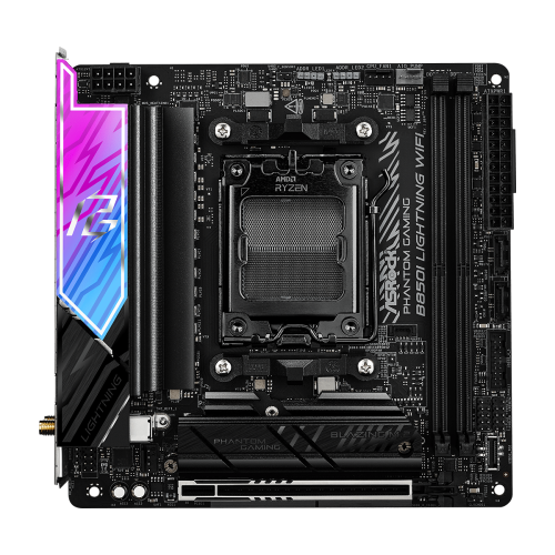 Placa de baza ASRocK Phantom Gaming B850I Lightning WiFi, AMD B850, Socket AM5, mITX