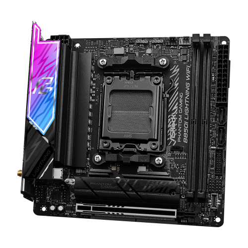 Placa de baza ASRocK Phantom Gaming B850I Lightning WiFi, AMD B850, Socket AM5, mITX