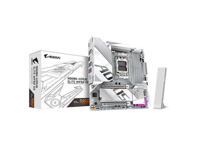 Placa de baza Gigabyte B850M AORUS ELITE WIFI6E ICE, AMD B850, Socket AM5, mATX