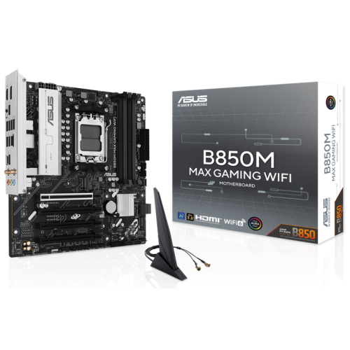 Placa de baza ASUS B850M MAX GAMING WIFI, AMD B850, Socket AM5, mATX