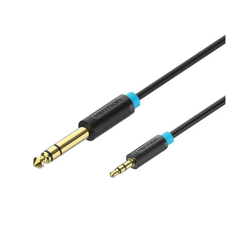 Adaptor audio Vention, de la Jack 3.5mm (T) la Jack 6.35mm (T), 2m, AWG 26, PVC, negru, 