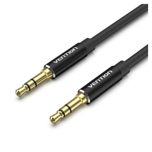 Cablu audio Vention, Jack M-Jack M 3.5mm, 1m, aluminiu, Camasa PVC, negru, 