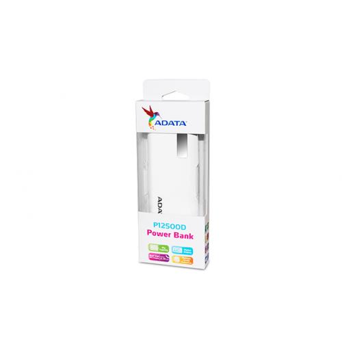 Baterie portabila A-Data P12500D, 12500mAh, 1x USB, White