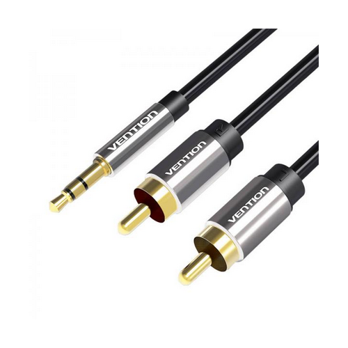 Adaptor audio Vention, Jack 3.5mm (T) la 2 x Jack 3.5mm (M), 1m, AWG 29, PVC,aluminiu, negru, 