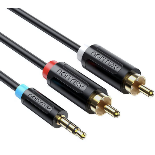 Cablu audio Vention, 3.5 mm jack male - 2 x RCA male, 3 m, Black