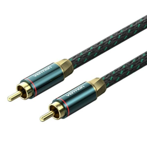 Cablu audio Vention, RCA (T) la RCA (T), 2m, conectori auriti, verde, 